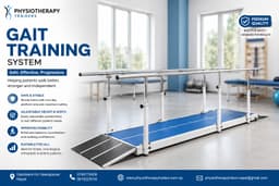Height and Width Adjustable Gait Training Parallel Bars with Wooden Platform Base (8 Feet) view 3