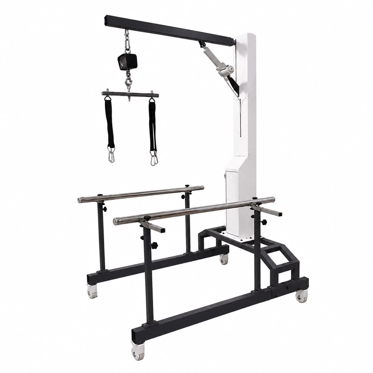 Un-weighing Body Weight Support Gait Mobility Trainer Integrated with Parallel Bars